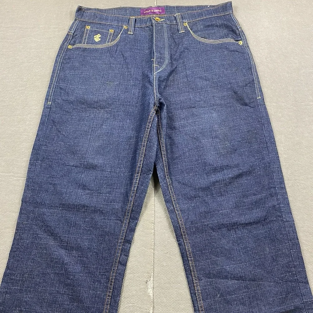 Rocawear Jeans Mens 38 x 34 Baggy Y2K Vintage Denim Blue Wide Leg Skater